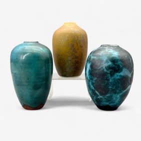 Three Ben Owen III Art Pottery Vases