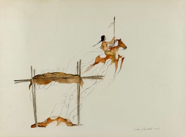 Group of 9 Framed American Indian Artworks