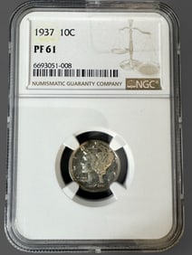 NGC 1937 10C PF 61 Mercury Dime