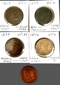 Group of Large Cent Coins, 1817-1856