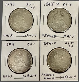 Four Early American Liberty Half Dollars