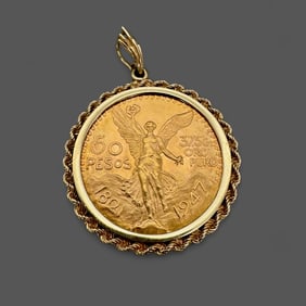 1947 50 Pesos Coin Pendant