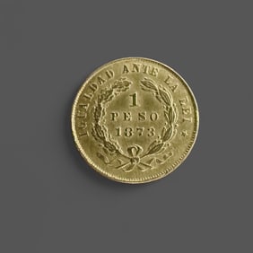 Chilean 1 Peso Gold Coin, 1873