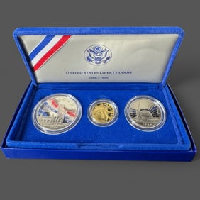 US Liberty Coin Set with 5$ Gold Statue Liberty Gold Coin