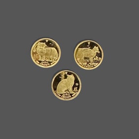 Three 1/25 Ounce Isle of Man Gold Coins
