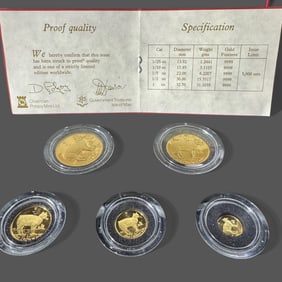 1988 Isle of Man Gold Proof Set, 1.84 ozt.