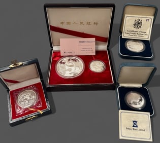 Commemorative Silver Coins, Panda and Isle of Man