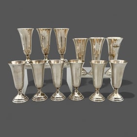 Group of 12 Sterling Cordial Glasses