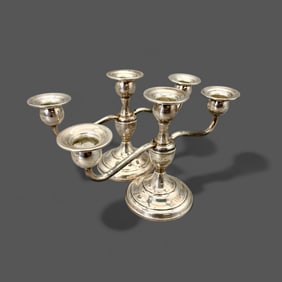 Pair of Fisher Sterling Weighted Candelabras