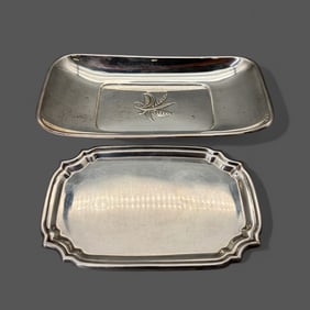 Pair of Sterling Silver Trays