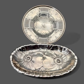 Pair of Sterling Silver Trays