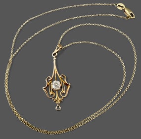10K Yellow Gold Antique Lavalier Pendant