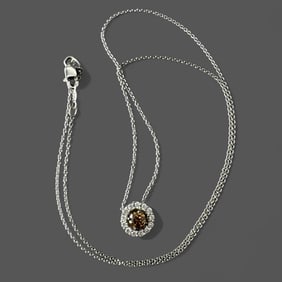 Lady's 14K White Gold Halo Pendant