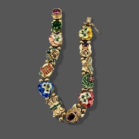 14K Gold Ladies Charm Bracelet