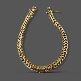 18K Yellow Gold Ladies Franco Bracelet