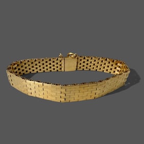 Ladies 18K Gold Mesh Bracelet