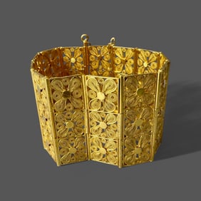 18K Ladies Gold Floral Filigree Bracelet