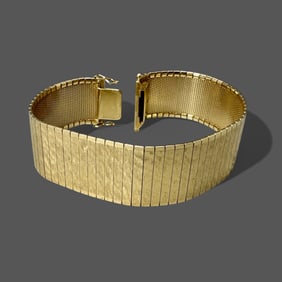 18K Gold Ladies Mesh Bracelet