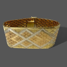 Ladies 18K Gold Mesh Bracelet
