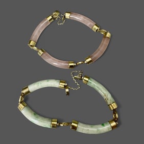Pair of Chinese 14K Gold Bracelets