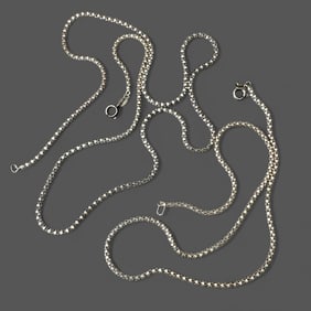 Pair of Matching Sterling Silver Necklaces