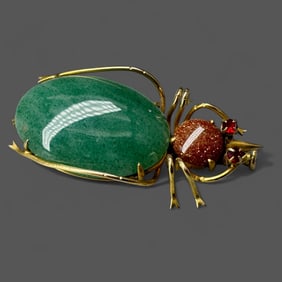 Ladies 10k Scarab Brooch