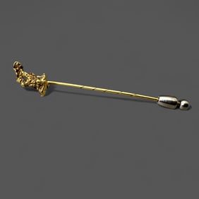 18K Gold Nugget Hat Pin