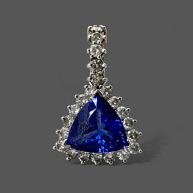 14K White Gold Slide Pendant with 6.2 ct. Cut Tanzanite