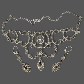Edwardian Style Necklace and Earrings Suite