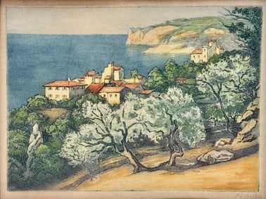 Mediterranean Etching and Aquatint, Signed Baum