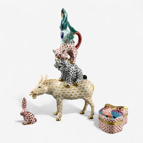 Herend Fishnet Animal Grouping
