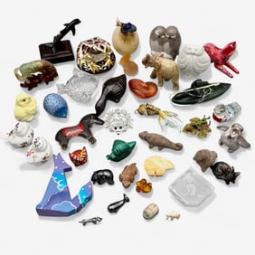 Large Collection of Glass, Stone, Wooden and Carved Animals