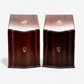 Pair of Inlaid Knife Boxes