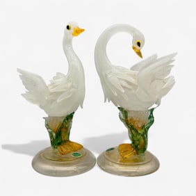 Pair of Murano Glass Geese