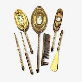 Victorian Brass Dresser Set