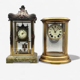 Pair of Brass Mantle Clocks