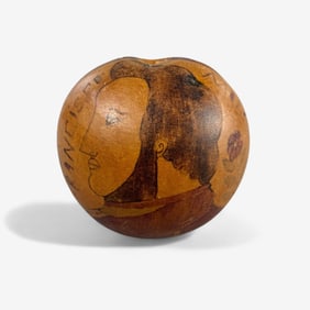 Painted and Carved Gourd with "Gral Francisco"