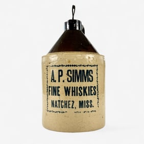 A.P. Simms Stoneware Whiskey Jug