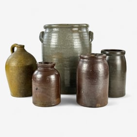 Five Pieces of Stoneware, Ohio and Other