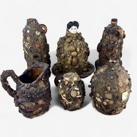 Group of Five Early Memory Jugs
