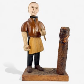 Folk Art Woodcarver Carving, Matthew Listermann