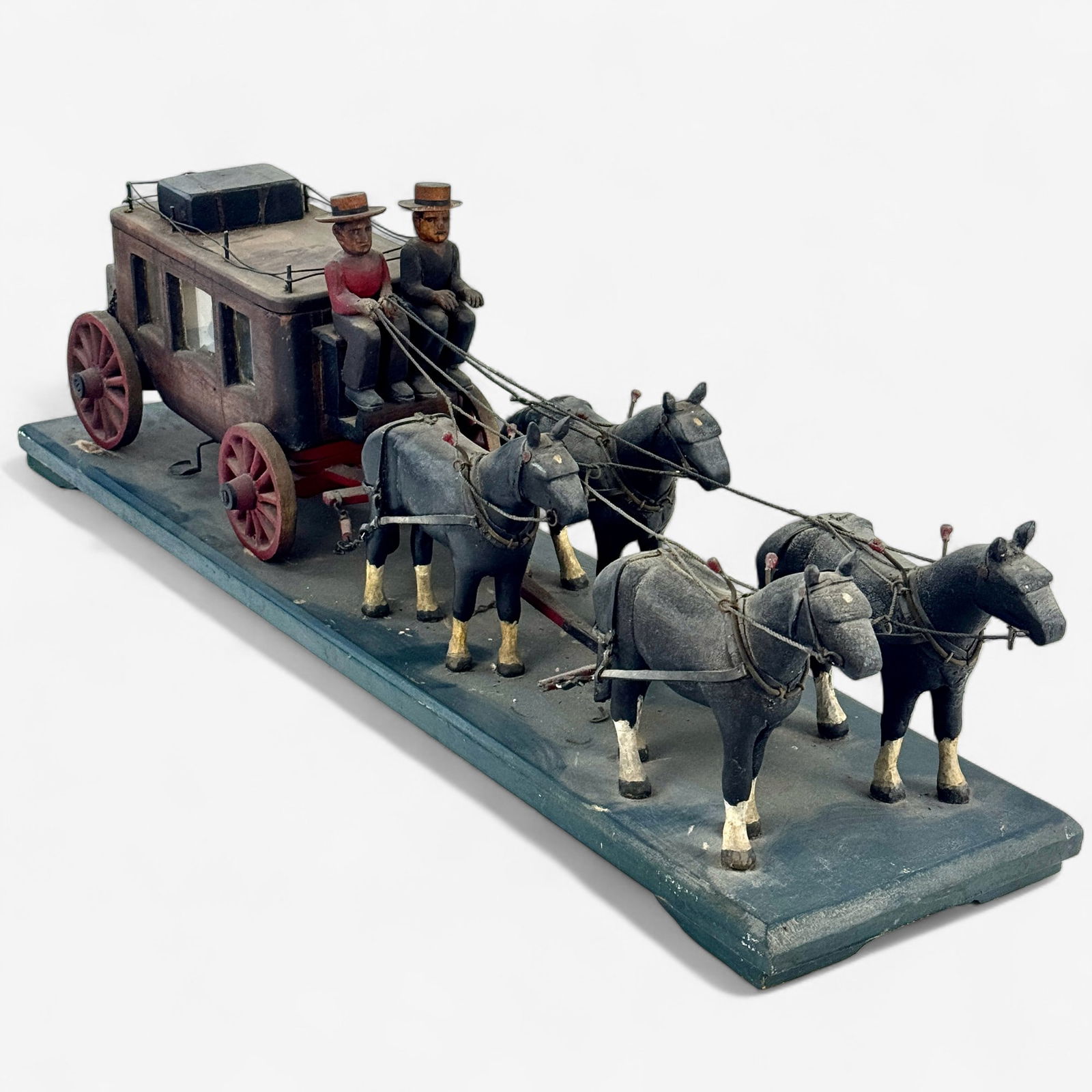 Carved Folk Art Horse Drawn Stagecoach (1 of 9)