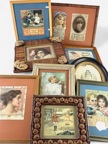Large Collection Framed Hood's Sarsaparilla Calendars and Ads