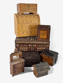 Antique Decorative Wooden Boxes, Plus