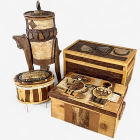 Four Highly Crafted Contemporary Lidded Boxes