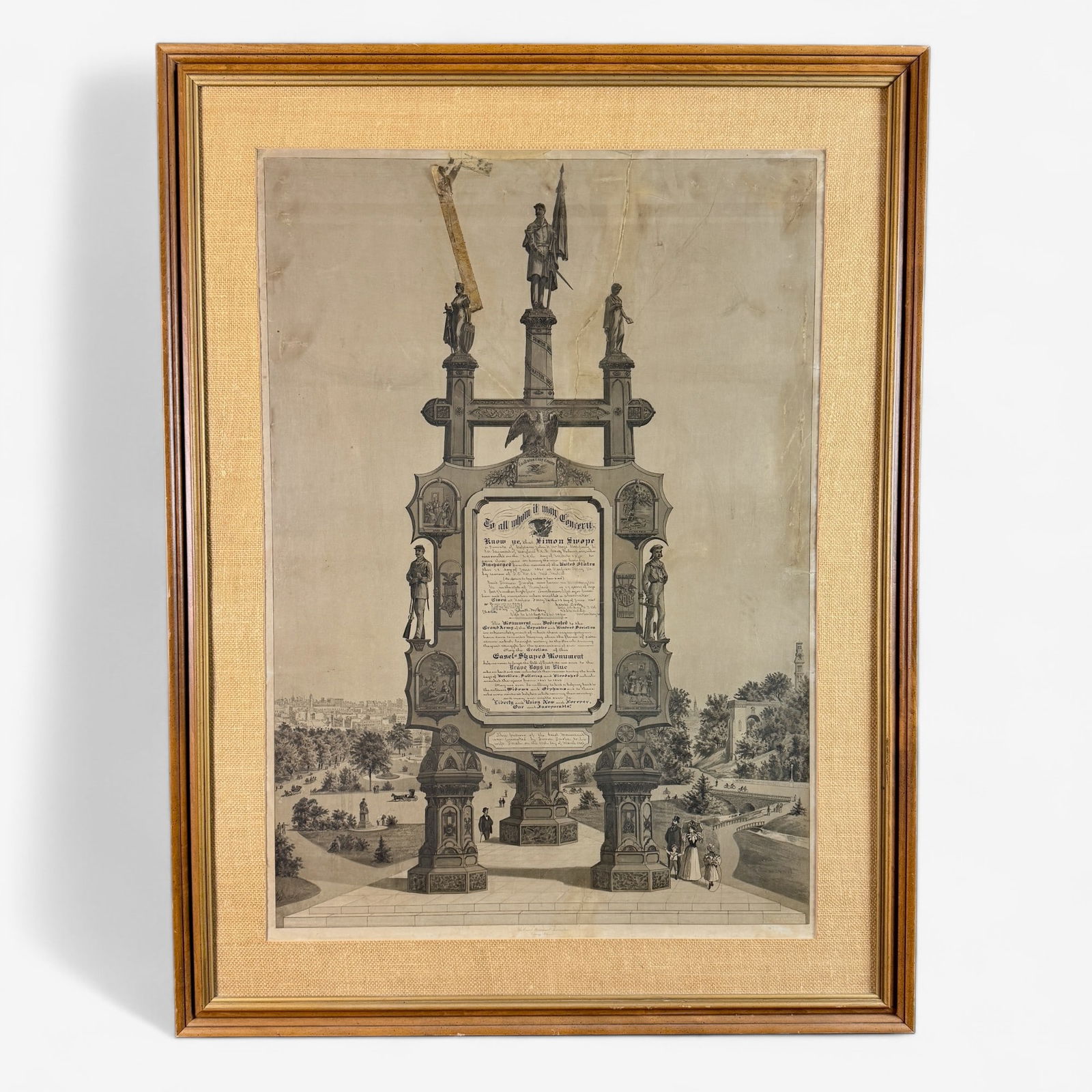 Civil War "Easel Monument" Memorial Engraving (1 of 3)