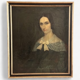 Pair of Oil Portraits of Women - Two Eras
