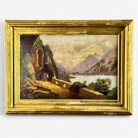 Pair of Early Landscapes, both with Marine Scenes