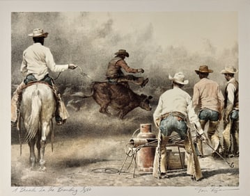 Tom Ryan Lithograph, "A Break in the Branding"