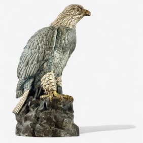 Painted Eagle Sculpture